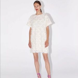 White zara sequin dress NWT